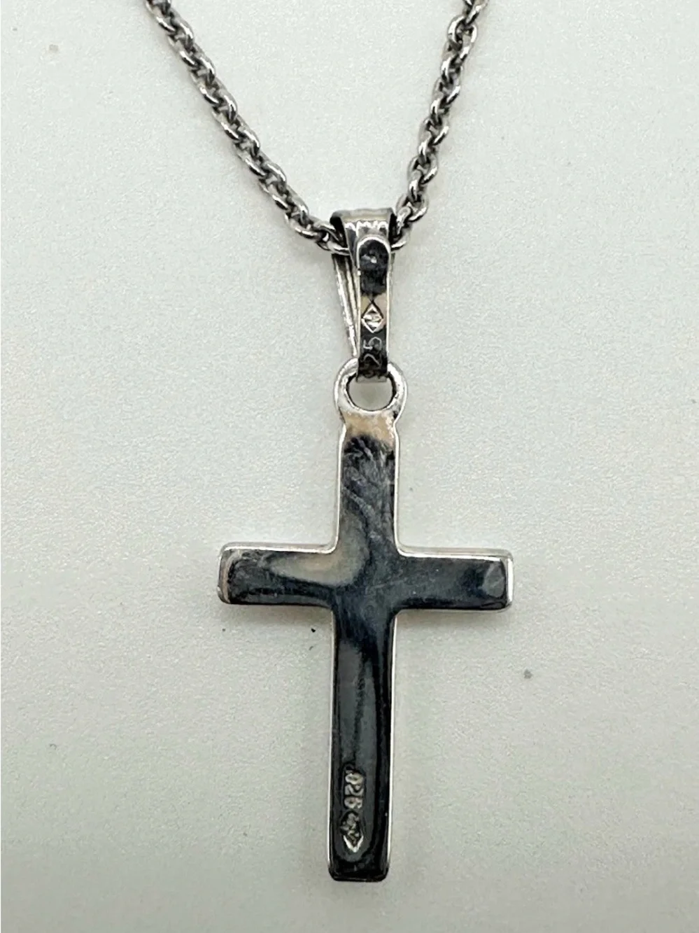 Sterling Silver 925 Cross Pendant Necklace 16